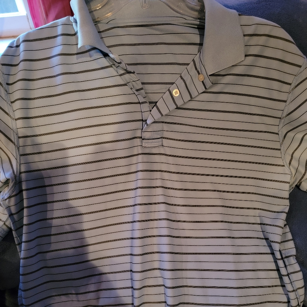 Blue and black striped XXL polo